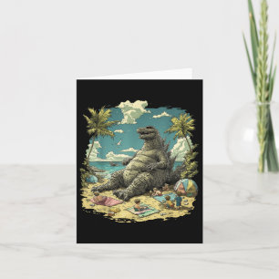 Kaiju Sitting Beach Japanese Anime  Card