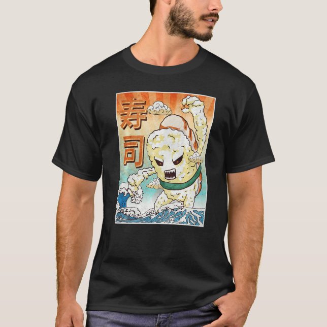 Kaiju Sushi Japanese Monster T-Shirt (Front)