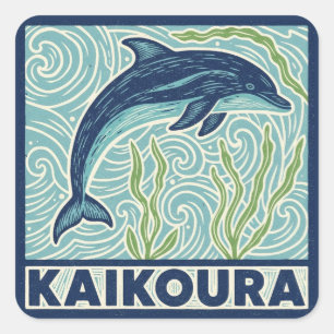 Kaikoura New Zealand Dolphins Travel Square Sticker