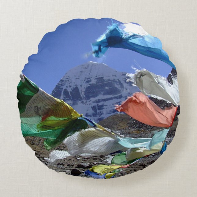 Kailash, Holy mountain, Tibet - Himalayas Round Pillow (Front)