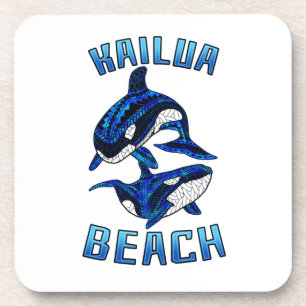 Kailau Beach Hawaii Vacation Tribal Whale Orcas Coaster