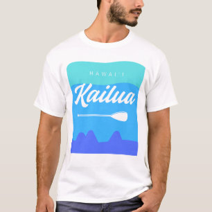 Kailua Hawaii Surfboard Design with Mokes Island T T-Shirt