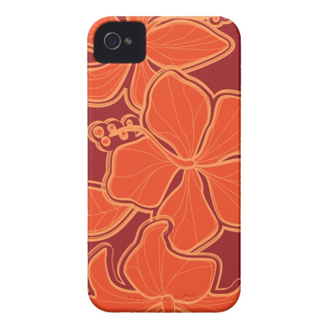 Kailua Hibiscus Hawaiian Floral iPhone 4 Cases (Back)