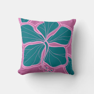 Kailua Hibiscus Hawaiian Reversible Square Pillow