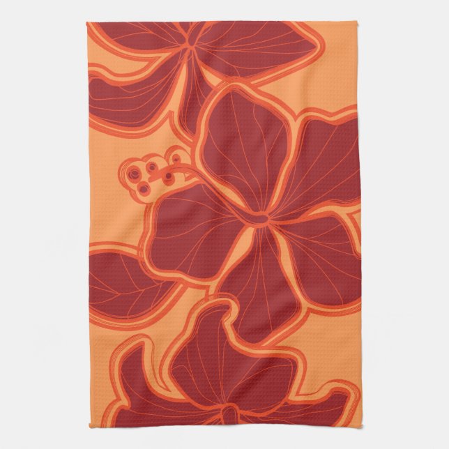 Kailua Hibiscus Hawaiian serviette de cuisine (Vertical)