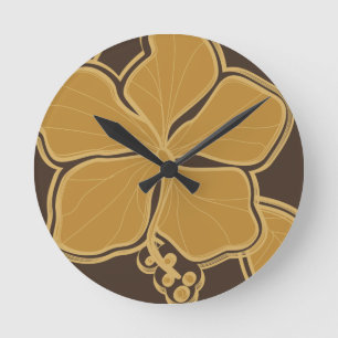 Kailua Hibiscus Hawaiian Wall Clocks