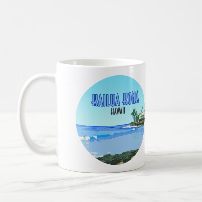 Kailua Kona Big Island Hawaii Vintage Coffee Mug (Left)