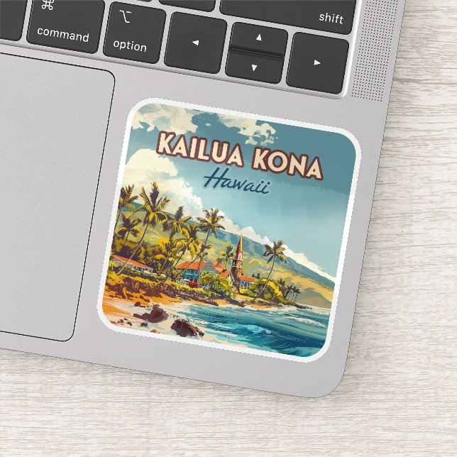 Kailua Kona Hawaii Big Island Beach Vintage (Detail)