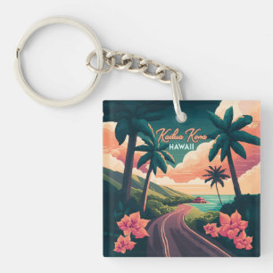 Kailua Kona Hawaii Big Island Sunset Retro