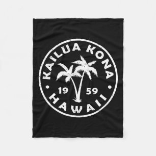 Kailua-kona Hawaii Palm Tree Mens Womens Girls Boy Fleece Blanket