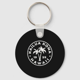 Kailua-kona Hawaii Palm Tree Mens Womens Girls Boy Keychain