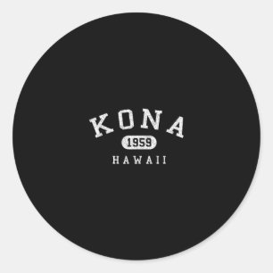 Kailua-kona Hawaii Retro Varsity Arched Text Vinta Classic Round Sticker