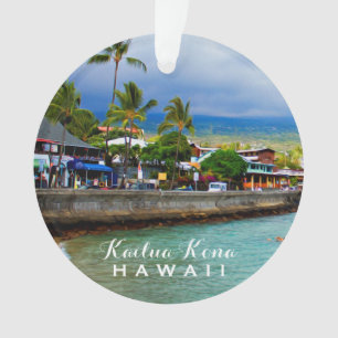 Kailua Kona Pier Hawaii 2 Photo & Year Ornament