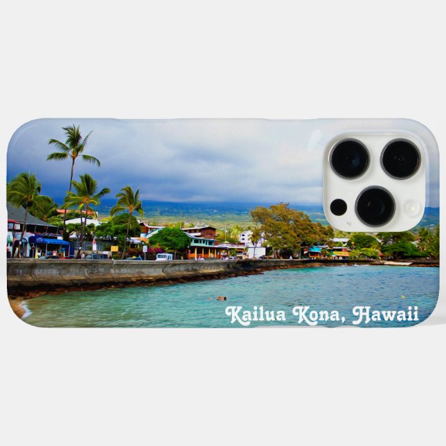 Kailua Kona Pier Hawaii Oil Paint Digital Art Case-Mate iPhone Case (Back (Horizontal))