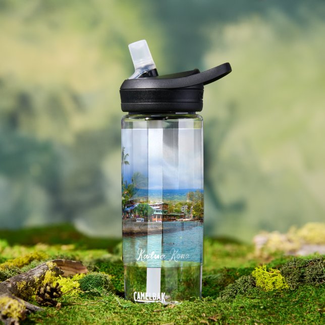 Kailua Kona Pier Hawaii Tropical Water Bottle (Outdoor)