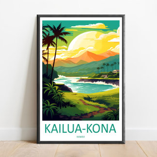 Kailua-Kona Travel Print Wall Art Kailua-Kona Wall