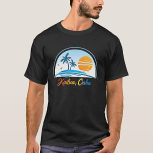 Kailua, Oahu HI Hawaii Souvenir Palm Tree Surfer G T-Shirt