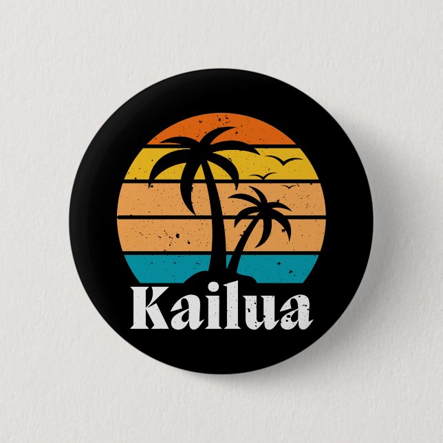Kailua Retro Vintage 2 Inch Round Button (Front)
