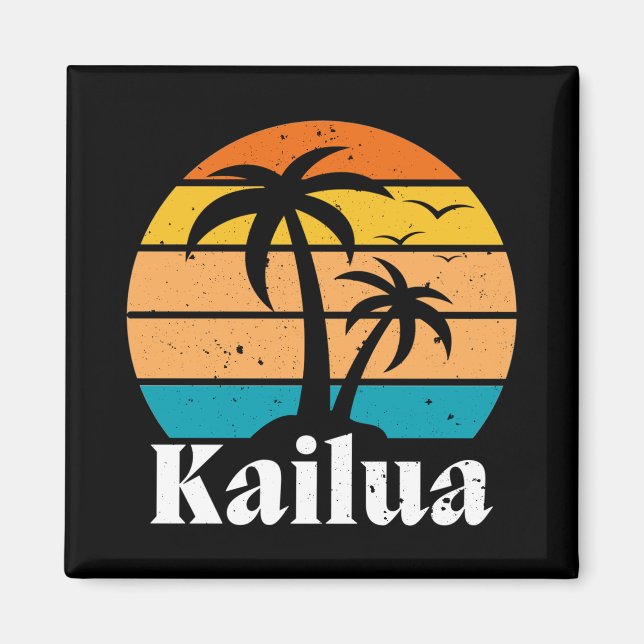 Kailua Retro Vintage Magnet (Front)