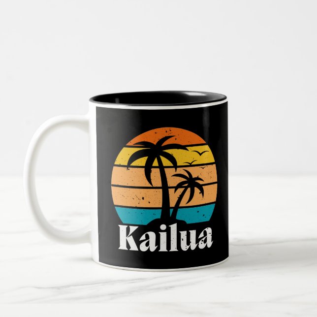 Kailua Retro Vintage Two-Tone Coffee Mug (Left)