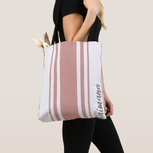Kaimana Minimalist Stripes Monogram Tote Bag