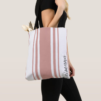 Kaimana Minimalist Stripes Monogram Tote Bag