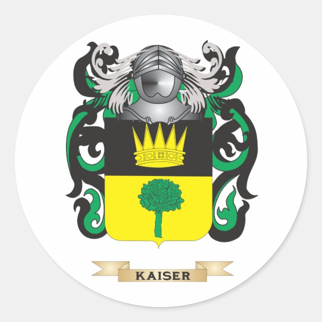 Kaiser Coat of Arms (Family Crest) Classic Round Sticker (Front)
