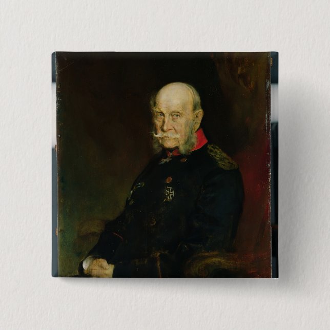 Kaiser Wilhelm I , 1888 2 Inch Square Button (Front)