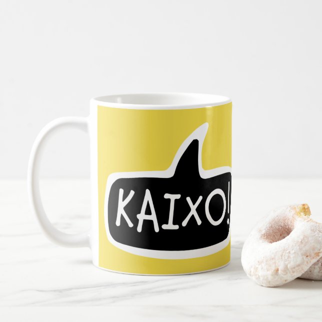 KAIXO! Basque Country Hello Speech Bubble Coffee Mug (With Donut)