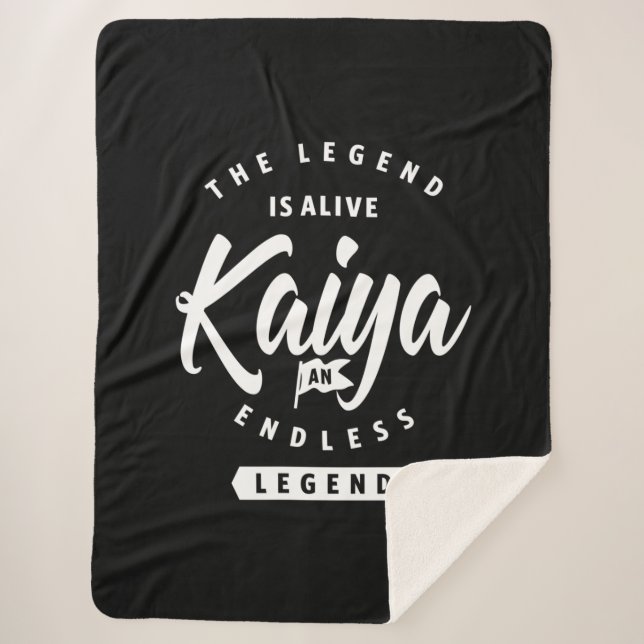 Kaiya Personalized Name Birthday Gift Sherpa Blanket (Front)