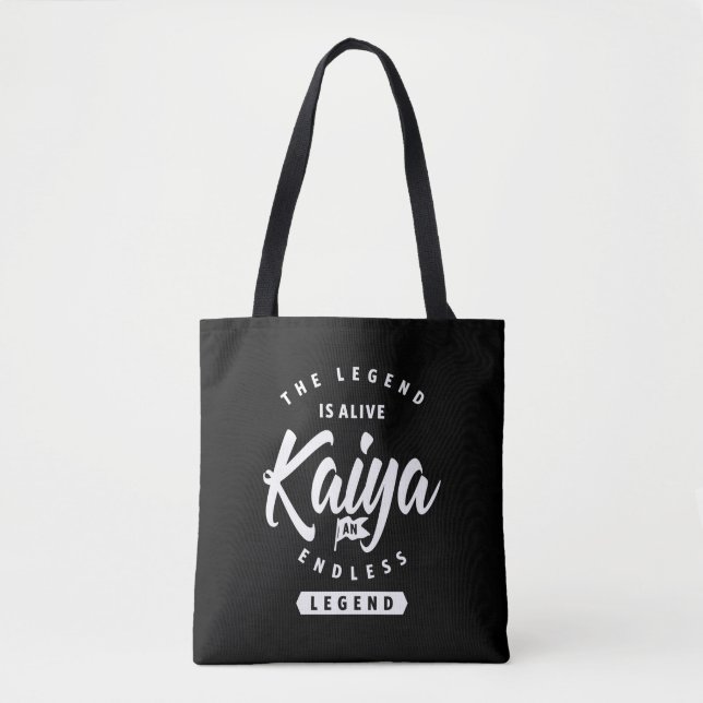 Kaiya Personalized Name Birthday Gift Tote Bag (Front)