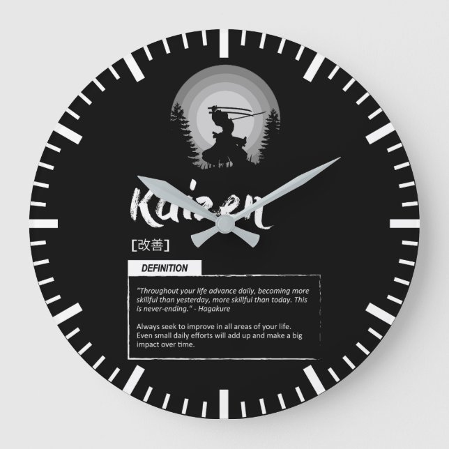 Kaizen - Japanese Concept For Success Large Clock (Front)
