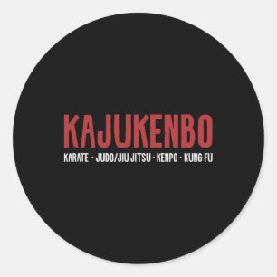 Kajukenbo Karate Judo Jiu Jitsu Kenpo Kung Fu  Classic Round Sticker