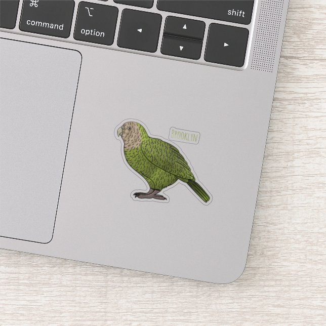 Kakapo bird cartoon illustration (Detail)