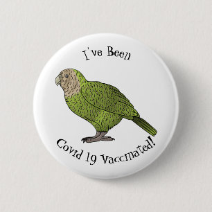 Kakapo bird cartoon illustration 2 inch round button