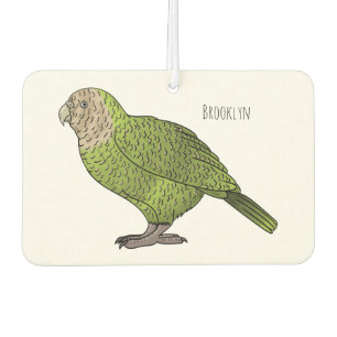 Kakapo bird cartoon illustration air freshener