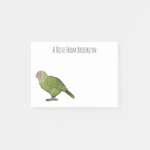 Kakapo bird cartoon illustration post-it notes