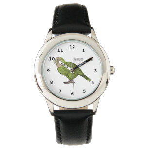 Kakapo bird cartoon illustration watch