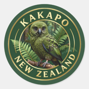 🦜 Kakapo New Zealand Wildlife Classic Round Sticker
