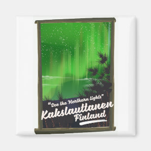 Kakslauttanen finland travel poster magnet