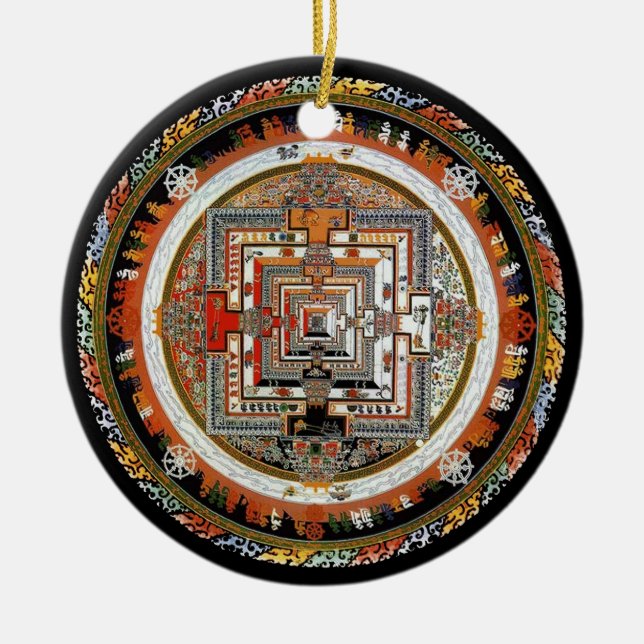 Kalachakra Mandala Ceramic Ornament (Front)