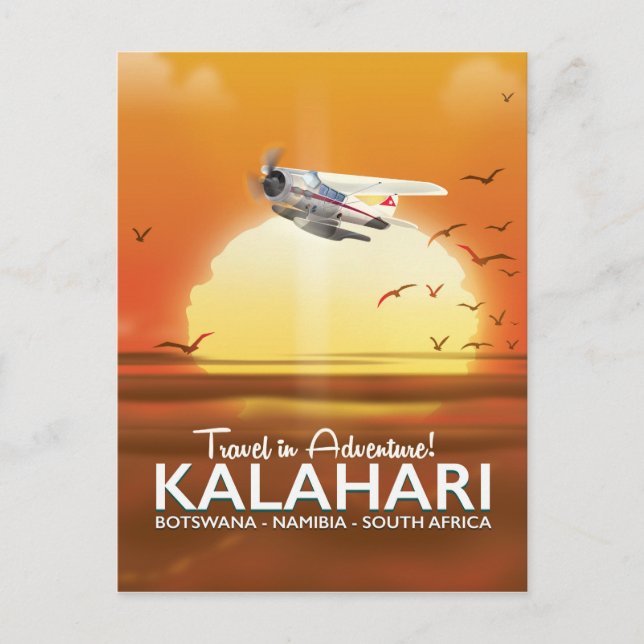 Kalahari Desert Adventure travel poster Postcard (Front)