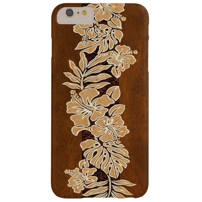 Kalaheo Hawaiian Hibiscus Tapa Faux Koa Wood Case-Mate iPhone Case (Back)