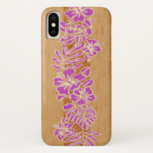 Kalaheo Hawaiian Hibiscus Tapa Faux Wood Case-Mate iPhone Case