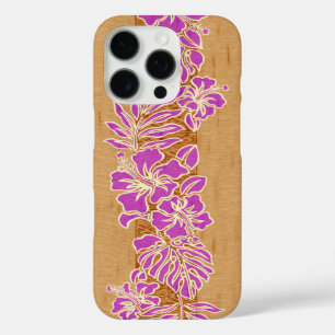 Kalaheo Hawaiian Hibiscus Tapa Faux Wood  iPhone 16 Pro Case
