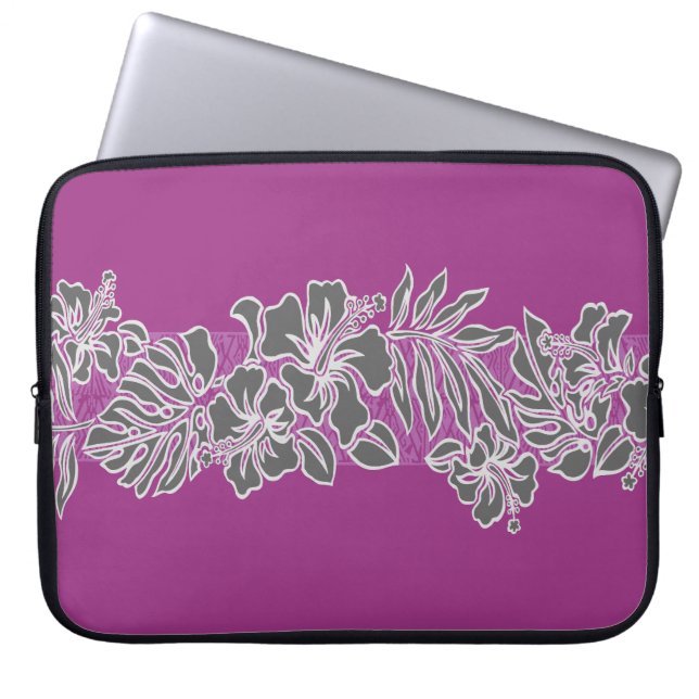 Kalaheo Hawaiian Hibiscus Tapa Laptop Wetsuit Bag (Front)