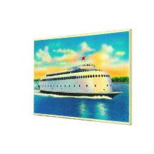 Kalakala Ferry, World's First Streamlined Stretched Canvas Print