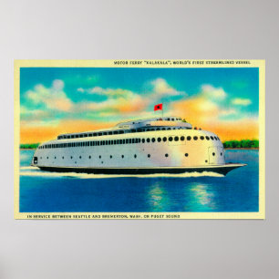 Kalakala Ferry, World's First Streamlined Poster