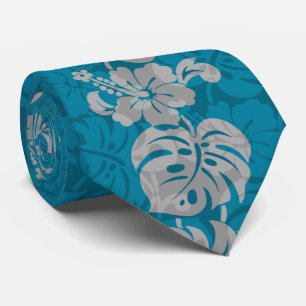 Kalakaua Border Hawaiian Hibiscus Two-side Printed Tie