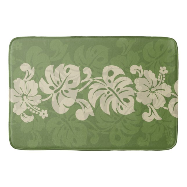 Kalakaua Hawaiian Hibiscus Border KL301 Bath Mat (Front)